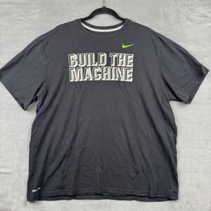 Nike Dri-FIT XXL T-Shirt Build The Machine Green Logo Mens‎ Training